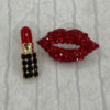 Aretes statement labial rojo