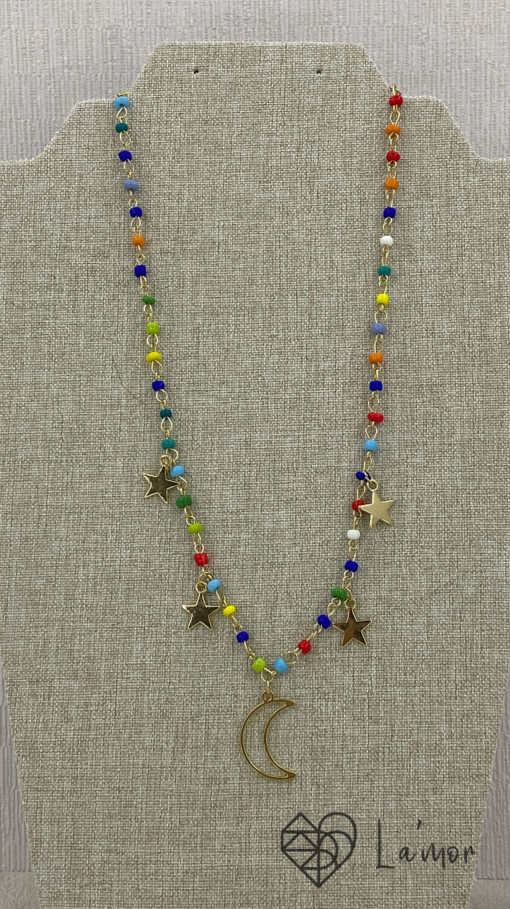 Collar colores luna y estrellas