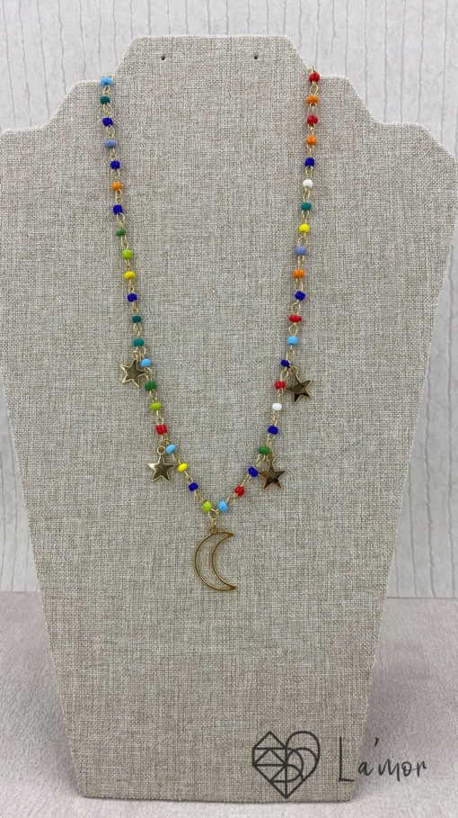 Collar colores luna y estrellas