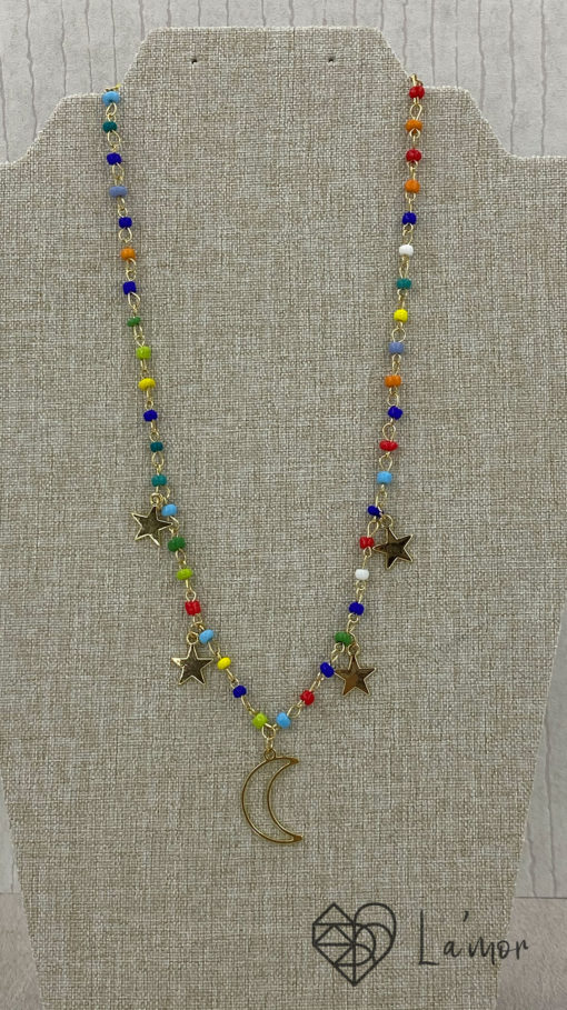 Collar colores luna y estrellas