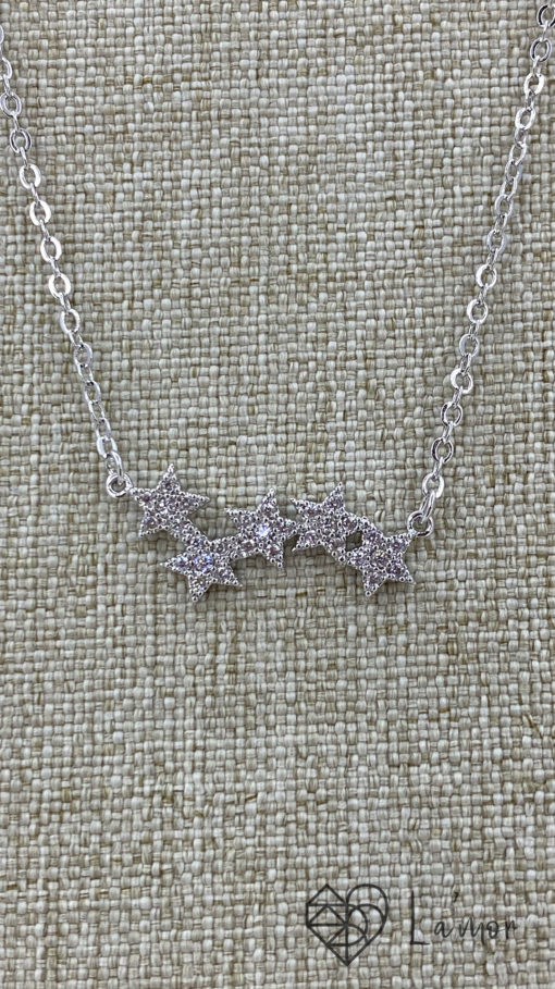 Collar plateado estrellas